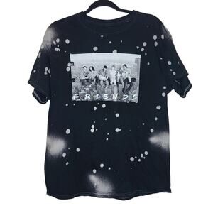 Friends black Bleached t shirt  graphic t shirt